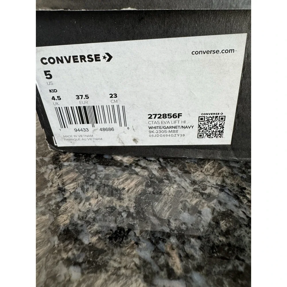 NEW Converse Chuck Taylor All Star Lift Hi 272856F White Canvas Size 5 NWB Shoes